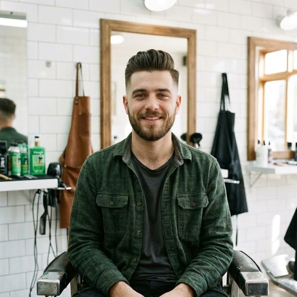 Beard Sculpt & Pompadour